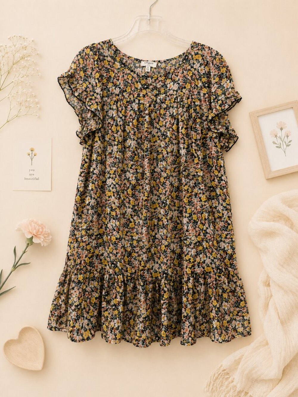 Ladies Umgee Lined Mini Length Dress Sz Med